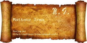 Mattesz Irma névjegykártya