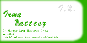 irma mattesz business card